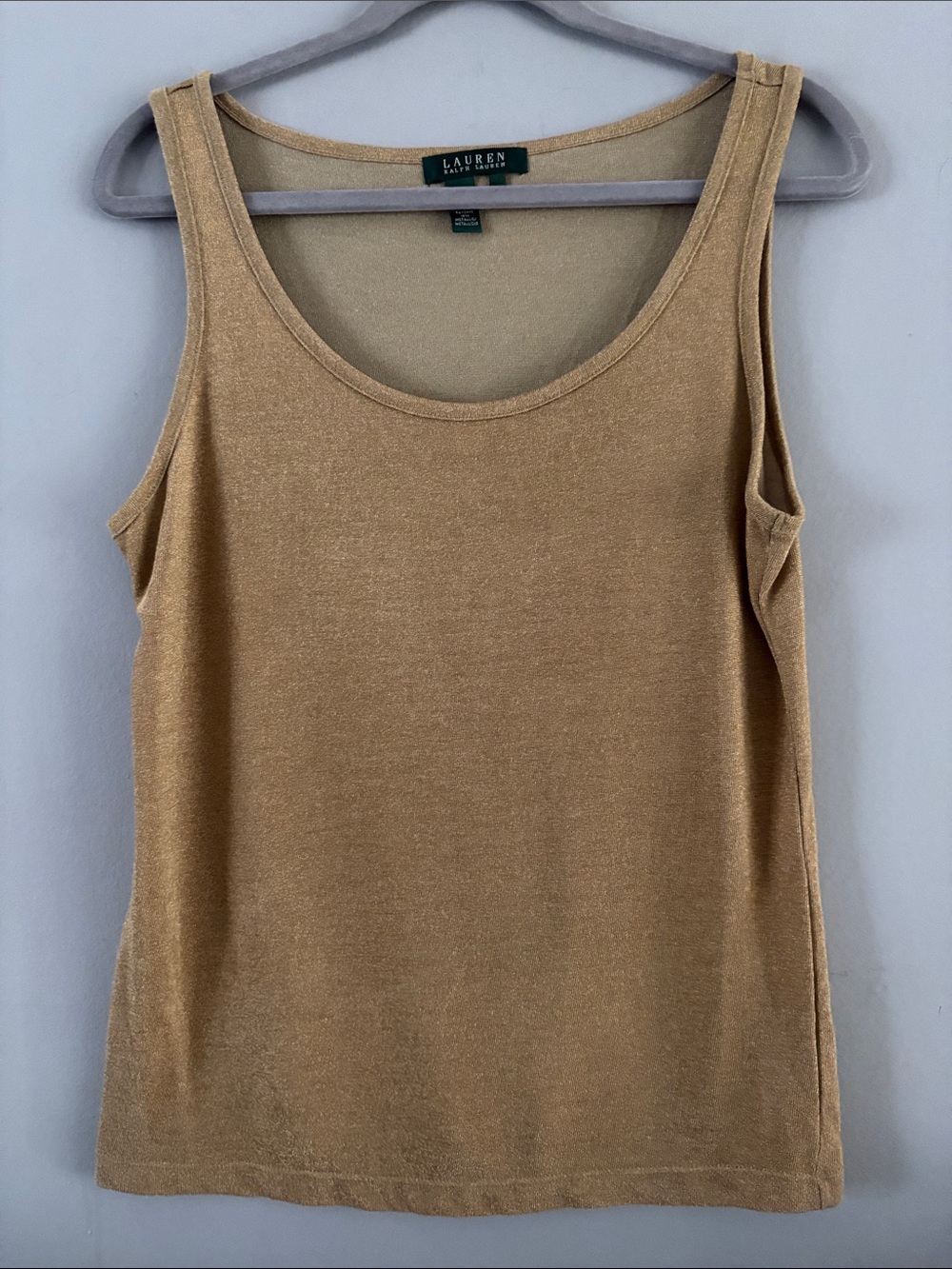 Lauren Ralph Lauren Camel/Tan Scoop Neck Knit Tank